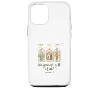 The Greatest Gifts of All Matthew 1:21 Nativity Watercolor Custodia per iPhone 12/12 Pro