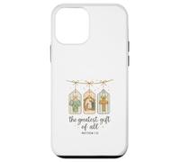 The Greatest Gifts of All Matthew 1:21 Nativity Watercolor Custodia per iPhone 12 mini