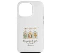 The Greatest Gifts of All Matthew 1:21 Nativity Watercolor Custodia per iPhone 13 Pro