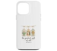 The Greatest Gifts of All Matthew 1:21 Nativity Watercolor Custodia per iPhone 13 Pro Max