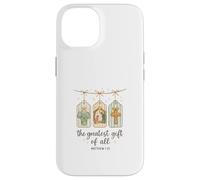 The Greatest Gifts of All Matthew 1:21 Nativity Watercolor Custodia per iPhone 14