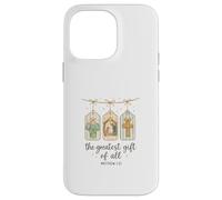 The Greatest Gifts of All Matthew 1:21 Nativity Watercolor Custodia per iPhone 14 Pro Max