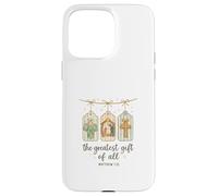The Greatest Gifts of All Matthew 1:21 Nativity Watercolor Custodia per iPhone 15 Pro Max
