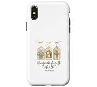 The Greatest Gifts of All Matthew 1:21 Nativity Watercolor Custodia per iPhone X/XS