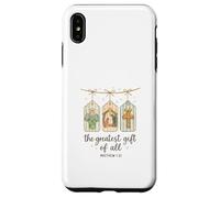 The Greatest Gifts of All Matthew 1:21 Nativity Watercolor Custodia per iPhone XS Max