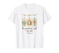 The Greatest Gifts of all Matthew 1:21 Nativity Watercolor Maglietta