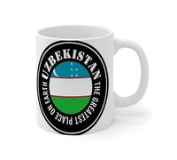 The Greatest Place on Earth Uzbekistan Tazza da caffè con bandiera dei paesi del mondo Festival internazionale tazza da caffè in ceramica divertente mattina bianca lucida tazza regalo di Natale laurea