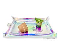 The Green Alcove Tappetino per rinvaso per piante per giardinaggio interno ed esterno, tappetino olografico arrotolabile per vasi, regalo per donne amanti delle piante (blu)