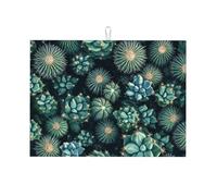 The Green Cactus has Thorns - Tappetino scolapiatti in microfibra, riutilizzabile, lavabile, per accessori da cucina, 45,7 x 61 cm