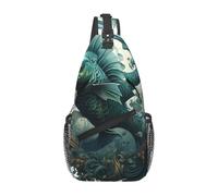 The Green Flying Fish Borsa a tracolla casual durevole di grande capacità leggera e traspirante adatta per vari luoghi all'aperto