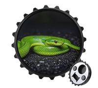 The Green Snake - Apribottiglie magnetico, strumento da cucina salvaspazio, divertente apribottiglie e magnete per frigorifero, per campeggio, viaggi, campeggio, colore: nero