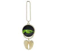 The Green Snake Car Hanging Ornament Rear View Mirror Pendant Lucky Presents Hanging Ornament Funny Car Pendant for Office Auto Home Decoration Gold-style