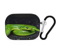 The Green Snake - Custodia protettiva per AirPods Pro con anello portachiavi, custodia protettiva rigida in policarbonato per AirPods Pro di seconda generazione, per donne e uomini, facile da aprire