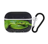 The Green Snake - Custodia protettiva per AirPods Pro con anello portachiavi, custodia protettiva rigida per AirPods Pro di seconda generazione, per donne e uomini, facile da aprire, protezione contro