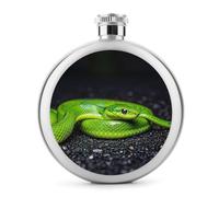 The Green Snake Whisky Bottiglia Piccola Bottiglia Portatile da Viaggio in Acciaio Inossidabile Bottiglia A Prova di Perdite per Matrimonio, Damigella D'onore, Regalo - 10,5 once
