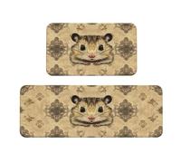 The Grey Little Mouse Tappeto imbottito da cucina set di 2 comodi tappetini per la decorazione della casa lavello, tappetini da cucina per pavimenti antiscivolo lavabili, lavanderia 43 x 119 cm + 43 x