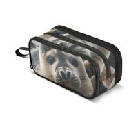 The Grey Seal - Astuccio portapenne di grande capacità, per ragazzi e ragazze, a 3 scomparti, per studenti, cancelleria, organizer per pennarelli, per scuola, ufficio, lavoro, Il Sigillo Grigio,