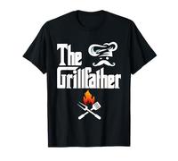 The Grillfather BBQ Grill & Smoker Graphic Tees Barbecue Dad Maglietta