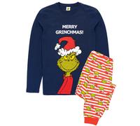 The Grinch Blu Merry Grinchmas Pigiama a maniche lunghe a gamba lunga Uomini