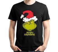 The Grinch - Maglietta da uomo e donna, unisex, con scollo rotondo, a maniche corte, colore nero