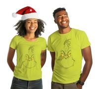 The Grinch - Maglietta da uomo e donna, unisex, con scollo rotondo, a maniche corte, colore verde, verde, L