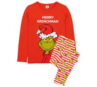 The Grinch Rosso Merry Grinchmas Slogan Pigiama a maniche lunghe a gamba lunga U