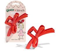 The Grinch x Kitsch - Fermaglio a forma di fiocco rosso, in plastica riciclata