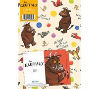 The Gruffalo - Carta da regalo 2 fogli e 2 etichette, per regali per bambini, confezione regalo ecologica per il clima, Gruffalo riciclabile, carta regalo con licenza ufficiale, multicolore