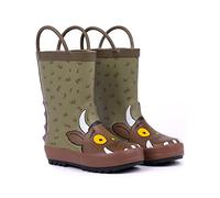 The Gruffalo I bambini Wellies | Unisex Ragazzi Ragazze Woodland Book Personaggio 3D Spikes Wellington Stivali | Scarpe da passeggio marroni resistenti all'acqua
