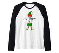The Grumpy Elf - Divertente Gruppo familiare di Natale Maglia con Maniche Raglan