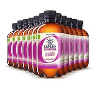 The Gutsy Captain Kombucha ZERO - Te Kombucha, ZERO zucchero, ZERO calorie, Raw Vegan - 12 x 400 ml (Passion Fruit)