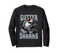 The Gutter Sharks - Divertente squalo che suona la chitarra con gli occhiali Maglia a Manica