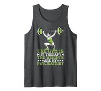 The Gym Is My Therapy, The Weights Are My Psychiatrist - Canotta, Uomo, Grigio Scuro, L