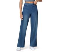 THE GYM PEOPLE Jeans Baggy Donna Stretch Gamba Larga Dritta con Tasche