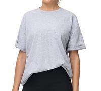 THE GYM PEOPLE T-Shirt Oversize Donna Maglia Sportiva a Maniche Corte per Palestra, Comoda e Traspirante per Allenamento, Casual Giornaliero,Grigio Melange,M