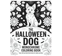 The Halloween Dog Monochrome Coloring Book: Slow, Still and Calm Illustrations for Adults and Kids