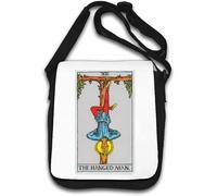 The Hanged Man Tarocchi Card Art Logo Borsa a tracolla Bianco, bianco, Taglia unica