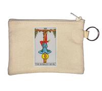 The Hanged Man Tarocchi Card Art Logo Portachiavi Portamonete Beige, Beige, Taglia unica