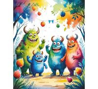 The Happy Monster Notebook: A colourful kids' notebook giving fun and silly monster vibes | Lined journal for school, stories, homework, doodles or daily notes | Great gift for monster fans aged 5-10