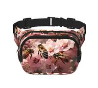 The hard-working bee - Borsa a tracolla alla moda stampata, borsa da trekking, borsa a tracolla quadrata a doppio strato per viaggi e fitness