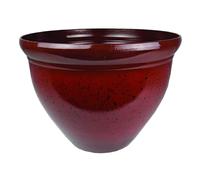 The HC Companies Piantatrice rotonda Pizzazz Fioriere decorative in resina da 9 pollici per piante d'appartamento con macchioline rosse calde (PZA09000Y35)