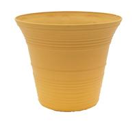 The HC Companies Sedona Round Self-Watering Pot - Lightweight Self Care Planter - Plastic Planter for Herbs & More - Durable Plant Pots for Indoor Plants & Outdoor Plants (9" Honey, Pack of 1)