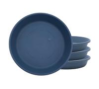 The HC Companies SLI10000DE2T032LREFZ - Sottovaso Rotondo Classico, in plastica, 25,4 cm, Confezione da 4, Colore: Blu Ardesia