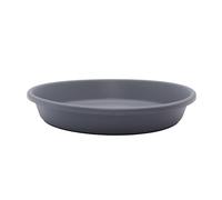 The HC Companies Sottovaso per vasi da fiori, sottovaso in plastica per esterni e interni, design tradizionale per il drenaggio dell'acqua, vassoio rotondo resistente ed elegante (35,6 cm, grigio