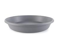 The HC Companies Sottovaso rotondo classico in plastica, 40,6 x 40,6 x 7,6 cm, per interni ed esterni, 40,6 x 40,6 x 7,6 cm, grigio caldo