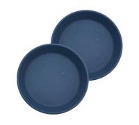 The HC Companies Sottovaso rotondo in plastica classico da 31,8 x 31,8 x 5,4 cm, per interni ed esterni, colore blu ardesia (confezione da 2)