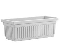 The HC Companies Terra Roma, fioriera rettangolare per finestra, 60 cm, in plastica leggera, per interni ed esterni, con drenaggio per davanzale, erbe, fiori, bianco