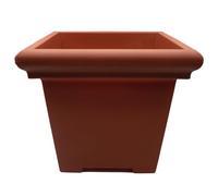 The HC Companies Terrazzo - Vaso Quadrato con drenaggio, fioriera Classica per Piante da Esterno e Piante da Interno, Grande Vaso in plastica Resistente ai Raggi UV per Piante (61 cm, Argilla