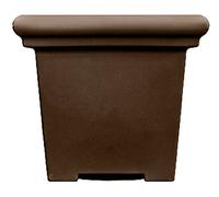 The HC Companies Vaso per piante in plastica con bordo arrotolato grande, 24 pollici, in terrazzo, per interni ed esterni, colore: cioccolato