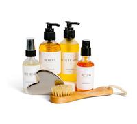 The Healing Happy Method Healing Happy Method - Set di cura della pelle detergente tonico crema idratante olio per il corpo Gua Sha e spazzola(113 G) Set regalo di bellezza vegani kit di C